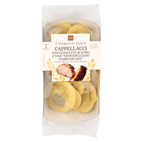 Cappellacci con Guancetta di Suino e Vino Il Viaggiator Goloso